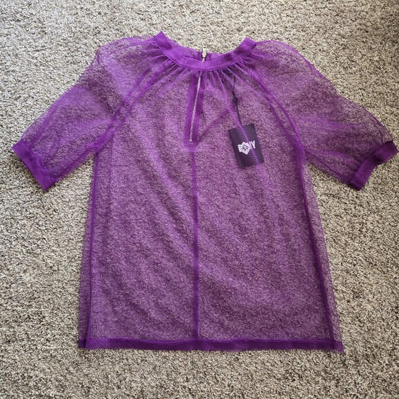 Women's DKNY Tulle Overlay Top Size XS - Picture 2 of 8